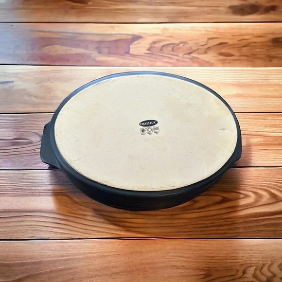 French Chasseur Large Matte Black and Ivory Ceramic Casserole Dish EUC - Picture 3 of 8